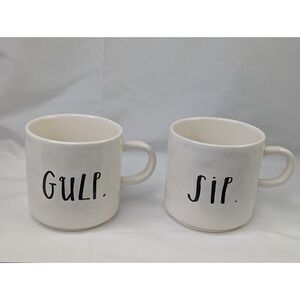 Rae Dunn Magenta Gulp Sip Mug Coffee Cup Lot of 2 Artisan Dot